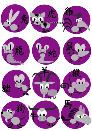 Chinese Zodiac Cartoon Animals