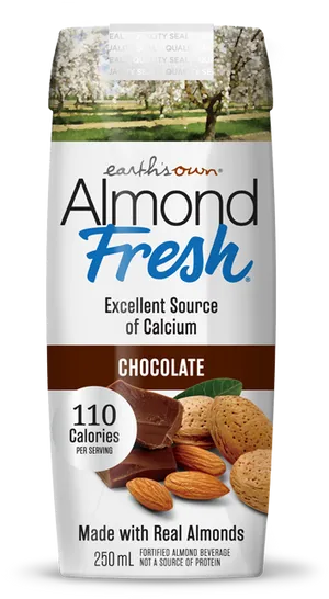 Chocolate Almond Milk Product Packaging PNG image