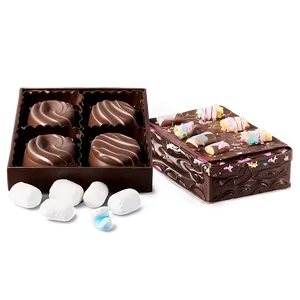 Chocolate And Marshmallow Box PNG 9