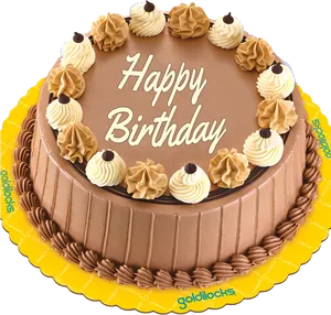Chocolate Birthday Cake Decoration PNG image