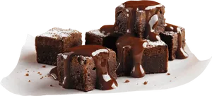 Chocolate Brownieswith Ganache Drizzle PNG