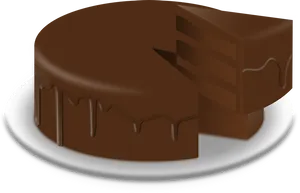 Chocolate Cake Slice Illustration PNG image