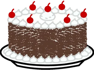 Chocolate Cake With Cherries Logo PNG image