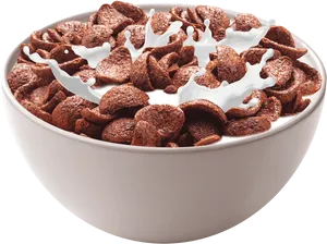 Chocolate Cereal With Milk Splash PNG image