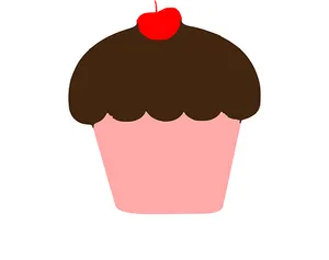 Chocolate Cherry Cupcake Illustration PNG image