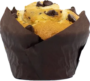 Chocolate Chip Muffin Isolated PNG image