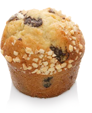 Chocolate Chip Nut Muffin Isolated PNG image