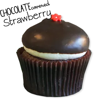 Chocolate Covered Strawberry Cupcake Dessert PNG image