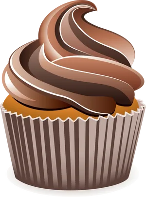 Chocolate Cupcake Illustration PNG image