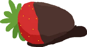 Chocolate Dipped Strawberry Illustration PNG image