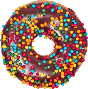 Chocolate Doughnutwith Rainbow Sprinkles.png PNG image