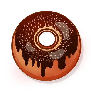 Chocolate Glazed Donut Illustration PNG image