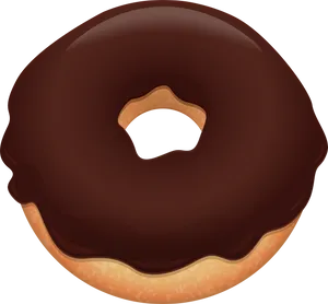 Chocolate Glazed Doughnut Illustration.png PNG image