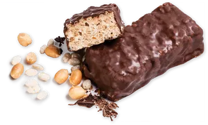 Chocolate Protein Barwith Nutsand Puffed Rice PNG image
