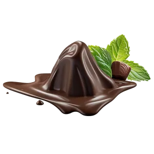 Chocolate Splash With Mint PNG 06262024