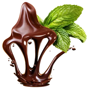 Chocolate Splash With Mint PNG 6