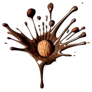 Chocolate Splash With Nuts PNG Qkt71 PNG