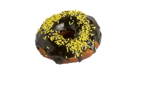 Chocolate Sprinkled Donut Black Background.jpg PNG image