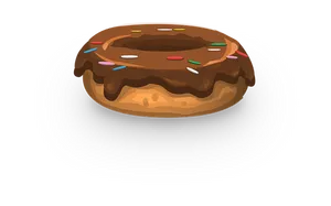 Chocolate Sprinkled Donut Illustration PNG image