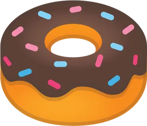 Chocolate Sprinkled Doughnut Illustration PNG image