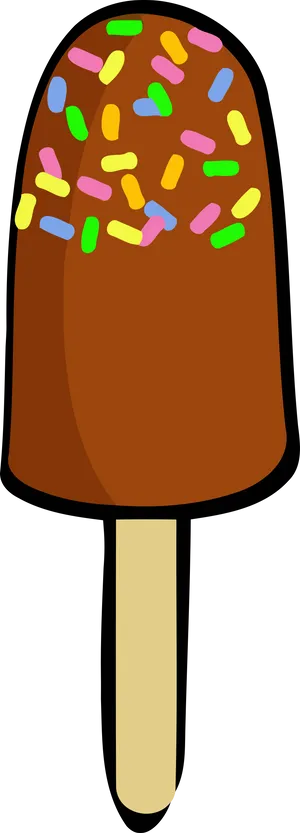 Chocolate Sprinkled Ice Cream Popsicle Clipart PNG image