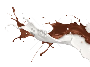 Chocolateand Milk Splash Dynamic Contrast PNG image