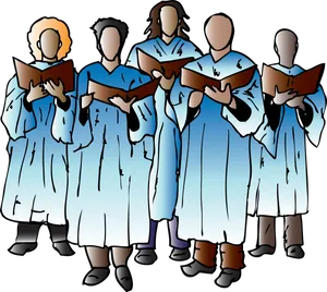 Choir Members Cartoon Illustration PNG image
