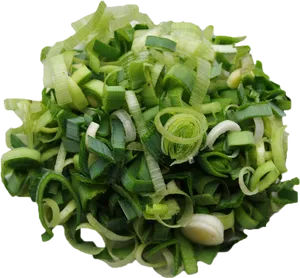 Chopped Fresh Leeks Transparent Background.png