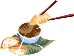 Chopsticks Holding Dumpling