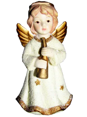 Christmas Angel Figurinewith Bell PNG image