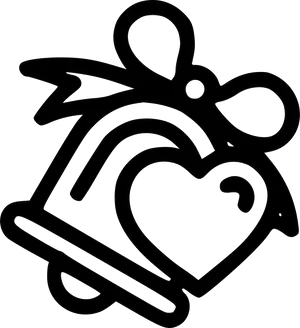 Christmas Angel Heart Decoration Outline PNG image