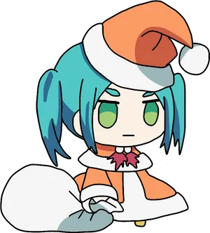 Christmas Anime Character Art PNG image