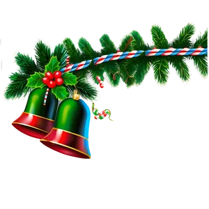 Christmas Bells And Garland PNG Qtu