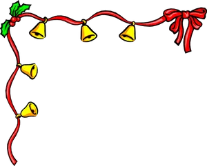 Christmas Bells Border Vector PNG image