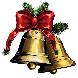 Christmas Bells With Bow PNG 06122024