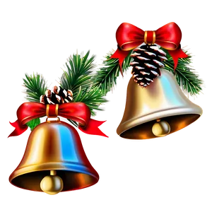 Christmas Bells With Pine Cones PNG Qcw PNG