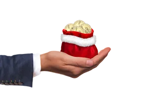 Christmas Bonus Coinsin Santa Sack