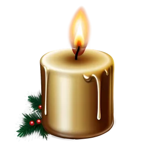 Christmas Candle Glow PNG 12