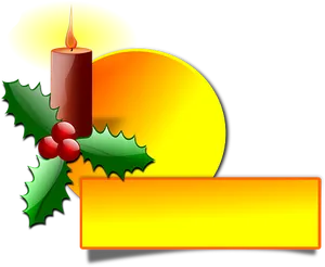 Christmas Candleand Holly Graphic