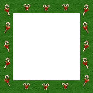 Christmas Candy Frame Green Background