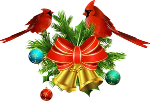 Christmas Cardinals Decoration PNG image