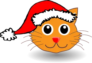 Christmas_ Cat_ Cartoon_ Vector