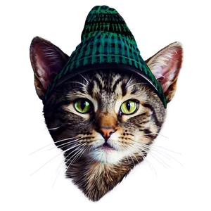 Christmas Cat With Hat Vector PNG 39