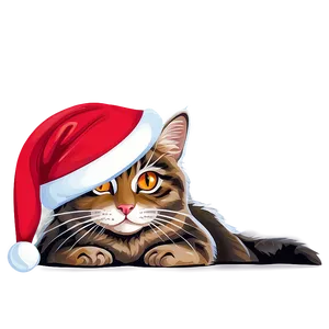 Christmas Cat With Hat Vector PNG Rqb62 PNG