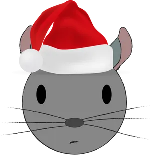 Christmas Chinchilla Cartoon Portrait PNG image