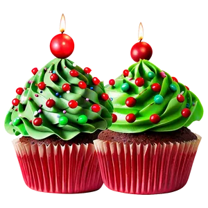 Christmas Cupcakes PNG 06112024