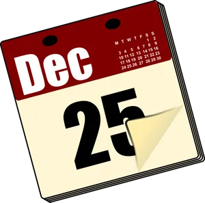 Christmas Day Calendar Clipart PNG image