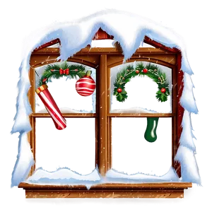 Christmas Decorated Window PNG 84 PNG