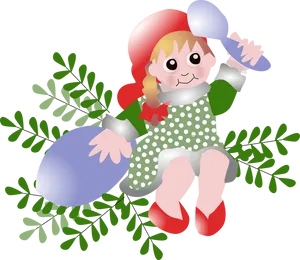 Christmas Elf Cartoonwith Candy Cane PNG image