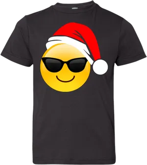 Christmas Emoji Sunglasses T Shirt Design PNG image